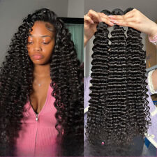 Pacotes de ondas profundas encaracoladas 30 32 polegadas 4/3/1 peças cabelo cru 100% cabelo humano brasileiro comprar usado  Enviando para Brazil
