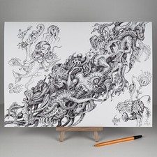 Usado, Desenho original "Evolution" tamanho A3 caneta desenho por Anatoly Borachuk comprar usado  Enviando para Brazil