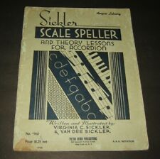 SICKLER SCALE SPELLER & THEORY LESSONS FOR ACCORDION  48 pg MUSIC BOOK NOS comprar usado  Enviando para Brazil