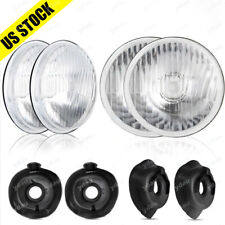 2 pares kit de faróis redondos altos/baixos 5,75" conjunto de lentes de vidro de conversão H5001 H5006 comprar usado  Enviando para Brazil