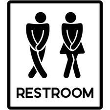Restroom sign vinyl for sale  Long Beach