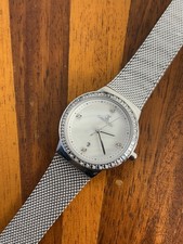 Relógio Naviforce Feminino Tom Prata Mostrador Pérola Moldura de Strass 31mm Nova Bateria, usado comprar usado  Enviando para Brazil