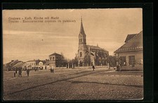 Grajewo, Kat. Kościół z targiem, pocztówka  na sprzedaż  Wysyłka do Poland