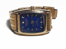 RELOJ PULSERA SALCO CUARZO 3TM IMPERMEABLE JAPÓN MOVT ACERO INCRUSTADO COLOR DORADO segunda mano  Embacar hacia Mexico