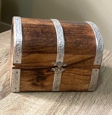 Usado, Baú de madeira, baús de tesouro de madeira decoração para casa, caixas de lixo de armazenamento comprar usado  Enviando para Brazil