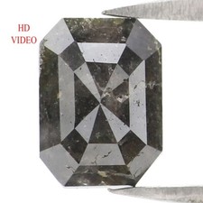 Diamante natural suelto corte esmeralda de 1,36 quilates 7,95 mm diamante de sal y pimienta KQ2634 segunda mano  Embacar hacia Mexico