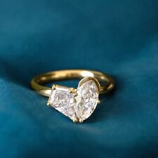 Anel de casamento 2 quilates IGI GIA cultivado em laboratório marquesa corte pipa diamante ouro branco 18k comprar usado  Enviando para Brazil