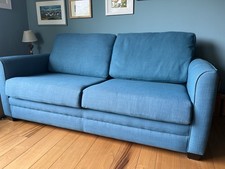 Blue double sofa for sale  CHIPPING CAMPDEN