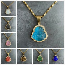 Colar pingente Buda rindo folheado a ouro 18K corrente caixa aço inoxidável  comprar usado Colar pingente Buda rindo folheado a ouro 18K corrente caixa aço inoxidável  comprar usado  Enviando para Brazil