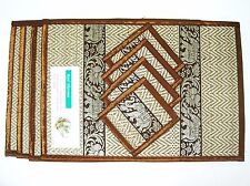 Porta-copos tailandeses tapete tapete jantar seda palheta mesa elefante conjunto cor marrom 4  comprar usado  Enviando para Brazil