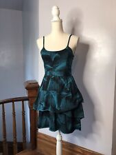 Usado, Vestido ROXY azul marinho e azul-petróleo/turquesa estampa geométrica alça de espaguete babado/camada M comprar usado  Enviando para Brazil
