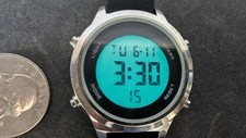Relógio esportivo digital sem marca pulseira de borracha preta com luz alarme cronômetro comprar usado  Enviando para Brazil