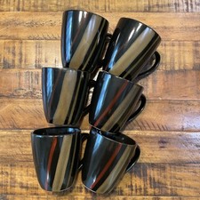 CONJUNTO de 6 xícaras de chá Sango Avanti preto café #4721 excelente estado comprar usado  Enviando para Brazil
