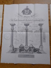Masonic certificates for sale  LEEDS