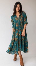 Vestido Natural Life floral verde-azulado e marrom tamanho grande, usado comprar usado  Enviando para Brazil