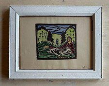 Xilografia firmata oskar usato  Umbertide