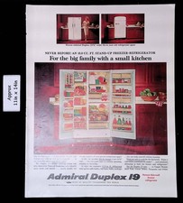 1964 Admiral Duplex 19 Freezer-Refrigerador para a Família Grande Impressão Anúncio 48462 comprar usado  Enviando para Brazil