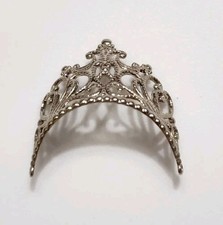 BARBIE TIARA COROA PRATA METAL PRINCESA RAINHA INTRINCADA BONECA DA MODA ACESSÓRIO comprar usado  Enviando para Brazil
