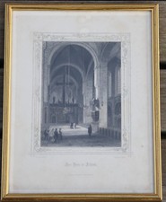 Katedra w Lubece widok wewnętrzny oryginalny staloryt około 1850 roku poppel i krótki, rozwiązarka na sprzedaż  Wysyłka do Poland