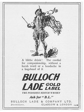 Whisky escocês BULLOCH LADE Gold Label - Anúncio vintage 1926 comprar usado  Enviando para Brazil