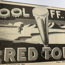 Anuncio de cerveza Red Toppy patinaje sobre hielo Cincinnati Ohio 1943 periódico escaso 10 X 5"" segunda mano  Embacar hacia Mexico