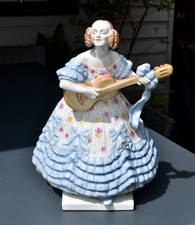 Estatueta grande Herend MRS DERY - Tocando guitarra (versão azul) 36,5cm comprar usado  Enviando para Brazil