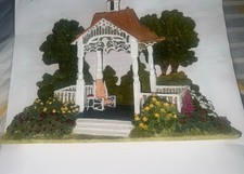 Arte vintage de gazebo de cerâmica 3D, 7,5X 5,75 decoração vitoriana de pé livre/pendurar comprar usado  Enviando para Brazil