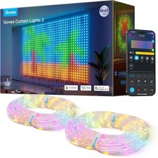 Luzes de cortina Govee 2 luzes de cortina LED inteligentes com GIF FAÇA VOCÊ MESMO AIGC RGBIC branco comprar usado Luzes de cortina Govee 2 luzes de cortina LED inteligentes com GIF FAÇA VOCÊ MESMO AIGC RGBIC branco comprar usado  Enviando para Brazil
