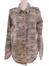 Forever 21 Rozmiar XL Khaki Zapinana na guziki Tunika Bluzka Bawełna 100% Długi rękaw Kamufla na sprzedaż  PL