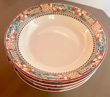 Debbie Mumm Conjunto de 4 Tigelas de Sopa de Cerâmica Pinha Vintage Novo Estoque Antigo Sakura, usado comprar usado  Enviando para Brazil