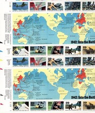 Selo dos EUA Scott #2697, 29c, Segunda Guerra Mundial, 1942, Na Batalha, Folha Completa de 20, MNH comprar usado  Enviando para Brazil