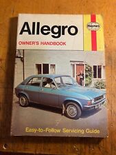 Allegro owner handbook for sale  HALSTEAD