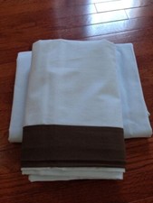 Conjunto de 2 cortinas de ferragens de restauração para bebês crianças painéis azuis e marrons 50X63, usado comprar usado  Enviando para Brazil
