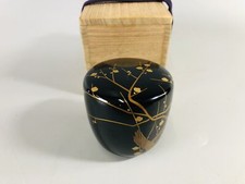 Y7071 NATUME Makie Caddy caixa recipiente utensílio cerimônia do chá Japão estojo antigo, usado comprar usado  Enviando para Brazil