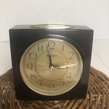 Relógio de alarme de quartzo vintage preto SEIKO funciona perfeitamente quarto escritório, usado comprar usado  Enviando para Brazil