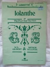 Iolanthe libretto gilbert for sale  RUISLIP