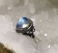 Ring regenbogen mondstein gebraucht kaufen  Heiligenhaus