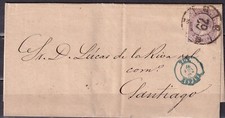 España 1868 - Reinado Isabel II - carta Matasello rueda carreta 62 TUY - Rara comprar usado  Enviando para Brazil