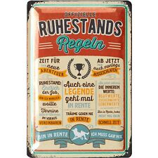 Retro Blechschilder Sprüche RUHESTAND Geschenk Renteneintritt Männer 20x30cm, usado comprar usado  Enviando para Brazil