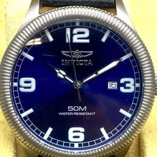 Relógio masculino Invicta 45mm WR50M mostrador azul quartzo analógico aço inoxidável 194g, usado comprar usado  Enviando para Brazil