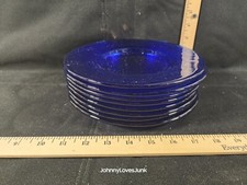 Usado, Pratos de salada de vidro soprado redemoinho texturizado azul cobalto vintage 8 polegadas... 8 disponíveis  comprar usado  Enviando para Brazil