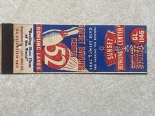AR493 Vintage Matchbook Capa Sunset Bowling Alley Los Angeles Califórnia CA comprar usado  Enviando para Brazil