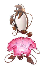 Tigela de vidro arte opala espelho vaidade uva e beija-flor French Palais Royal comprar usado  Enviando para Brazil