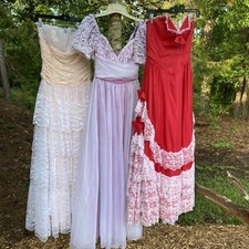 LOTE Vestido de Babados Vintage Anos 80 Festa Baile Southern Belle Princesa Debutante comprar usado  Enviando para Brazil