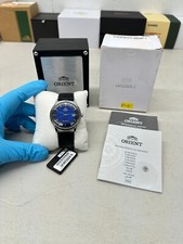 Orient Bambino V4. Caixa de aço inoxidável 42 mm, mostrador azul e pulseira de couro preto comprar usado  Enviando para Brazil