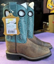 Botas Smoky Mountain Kids 10- Novas Turquesa, Biqueira Quadrada comprar usado  Enviando para Brazil