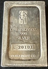 Barra apiladora USVI "C. Rhyne & Associates" 1 oz plata .999 USVI Lingot Company RARA segunda mano  Embacar hacia Mexico