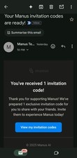 Manus invitation code for sale  UK
