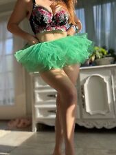 Saia Tutu Sissy Verde Mini Fantasia Tutu Dançarina Prissy 5 Camadas Vestido de Tule comprar usado  Enviando para Brazil