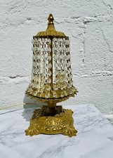 Abajur de mesa vintage boudoir 13", ouro, bronze, lustre, cristal, francês, usado comprar usado  Enviando para Brazil